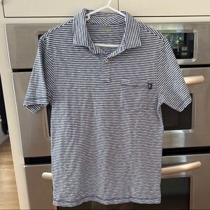 Vineyard Vines Island Polo Golf
Striped Blue White Short Sleeve Shirt
Mens XS